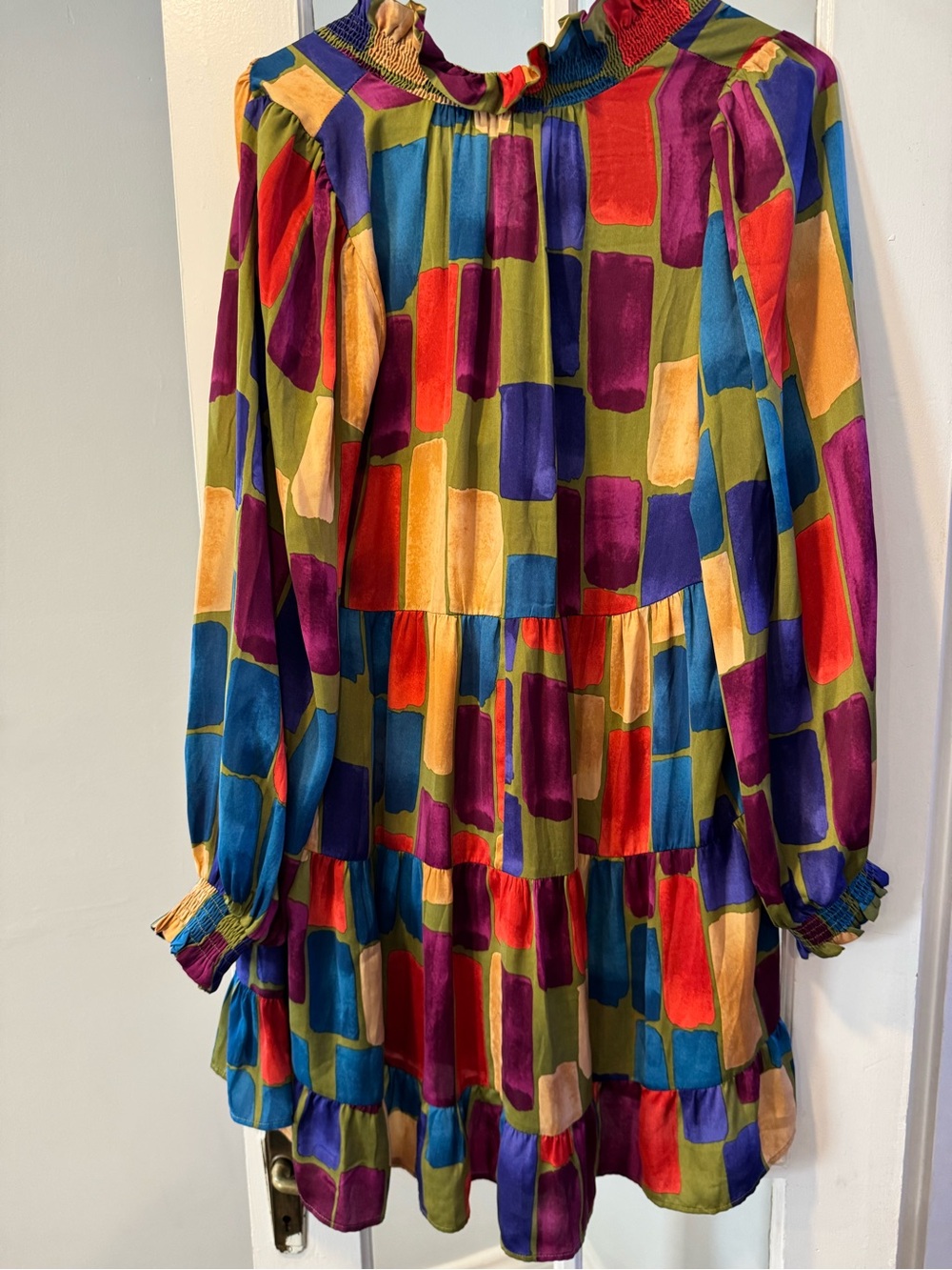 NWT! Easel Multicolor Striped Ruffle Dress Size Small - Picture 8 of 8